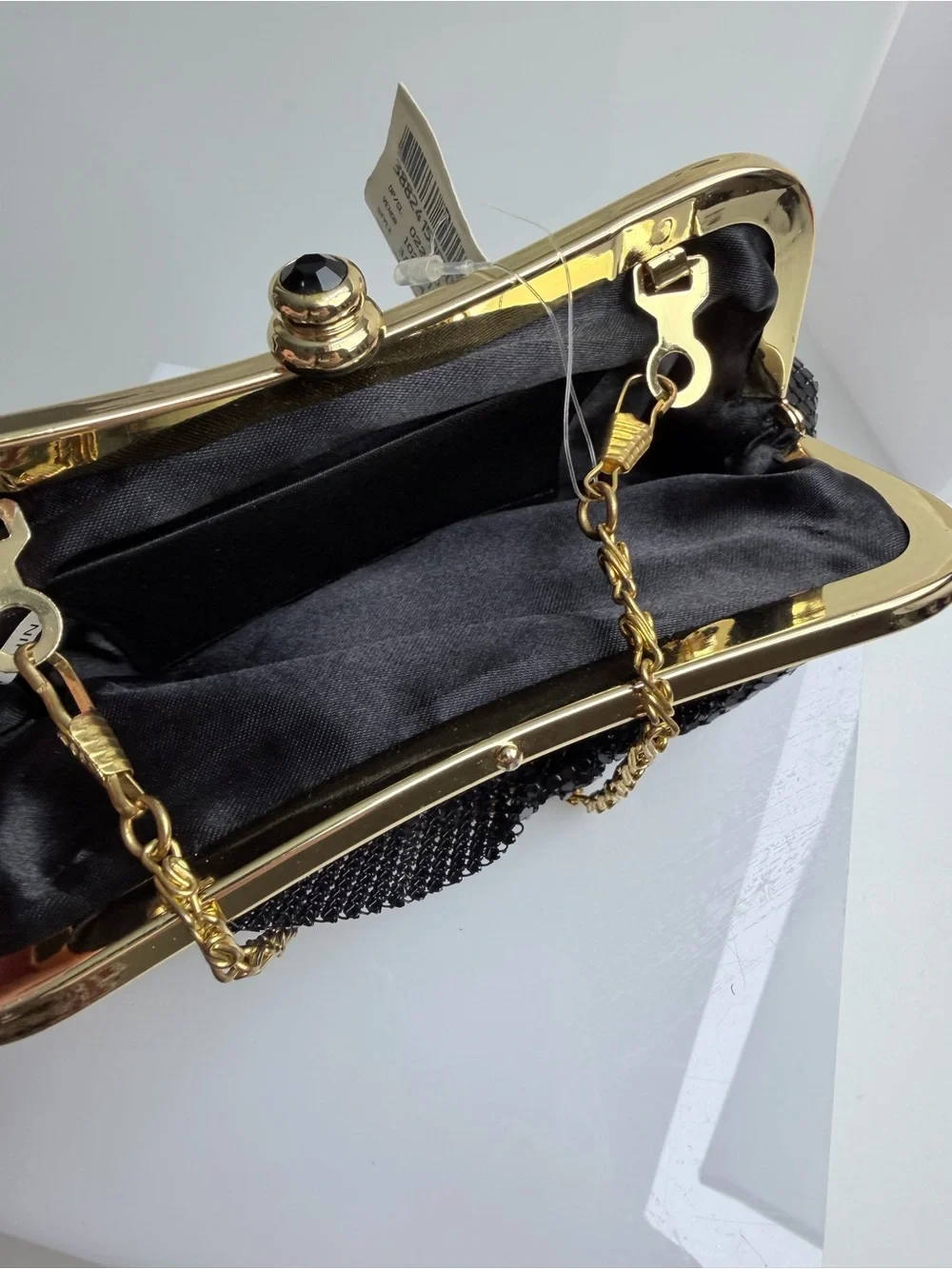 Vintage Arden B Mesh Black and Gold Evening Bag Clutch NWT